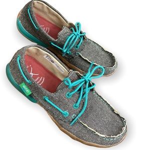 Twisted X Grey Canvas Driving/Casual Shoes 71/2